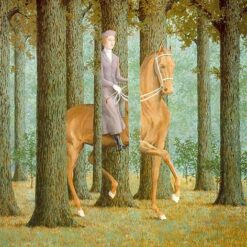The Blank Signature Inspired by René Magritte – 1965 Surrealist Symbolic Oil Painting, Canvas (81x65 cm)