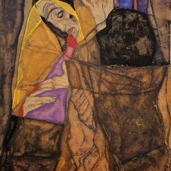 The Blind by Egon Schiele – Hand-Painted Expressionist Oil Painting on Canvas