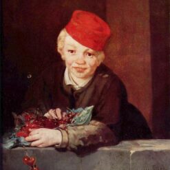 The Boy with Cherries – Inspired by Édouard Manet (1859) Realist Genre Painting Reproduction