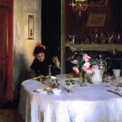 John Singer Sargent 'The Breakfast Table' Realism Genre Painting – Fine Art Reproduction on Canvas