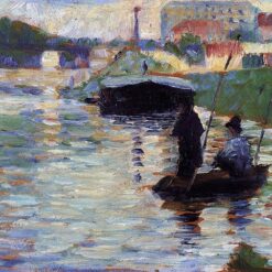 Hand-Painted Georges Seurat ‘The Bridge - View of the Seine’ Oil Painting - Impressionist Genre Art from Dafen Village Studio