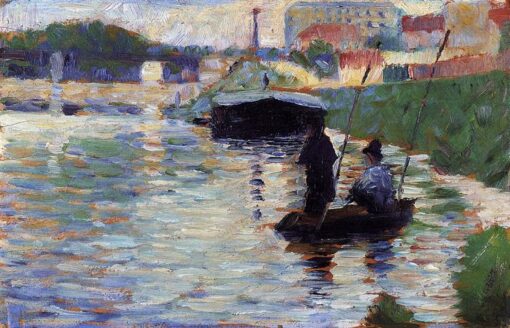 Hand-Painted Georges Seurat ‘The Bridge – View of the Seine’ Oil Painting – Impressionist Genre Art from Dafen Village Studio