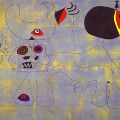 Joan Miró 1945 'The Bull Fight' – Surrealist Oil on Canvas Artwork Reproduction