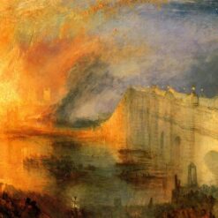 J.M.W. Turner Oil Painting – The Burning of the Houses of Parliament, 1834, Romantic Cityscape