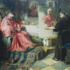 Toby Edward Rosenthal’s The Cardinal’s Portrait – Academicism Genre Painting Replica