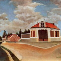 The Chair Factory at Alfortville by Henri Rousseau – 1897 Naïve Art Oil Painting Replica | Cityscape on Canvas