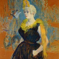 The Clown Cha U Kao by Henri de Toulouse-Lautrec – 1895 Oil on Board Portrait of the Famous Moulin Rouge Performer