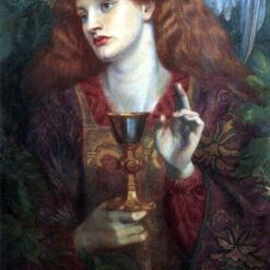 The Damsel of the Sanct Grael – Holy Grail Mythology Painting by Dante Gabriel Rossetti