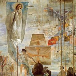 Inspired by Salvador Dali: The Discovery of America by Christopher Columbus – Surrealist History Oil Painting on Canvas