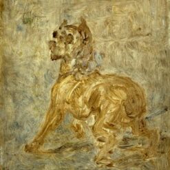 The Dog (Sketch of Touc) by Henri de Toulouse-Lautrec – 1880 Impressionist Oil Painting