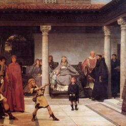 Sir Lawrence Alma-Tadema Oil Painting – The Education of the Children of Clovis (1861), Romantic Genre Art