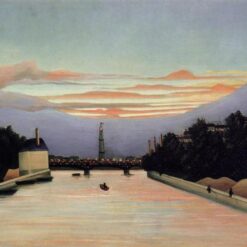 The Eiffel Tower by Henri Rousseau – c.1898 Naïve Art Oil Painting Replica | Hand-Painted Cityscape on Canvas