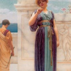 The Engagement Ring by John William Godward | 1891 Neoclassical Genre Oil Painting