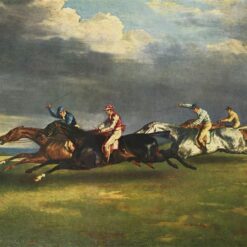 Théodore Géricault The Epsom Derby – Romanticism Genre Painting Reproduction on Canvas