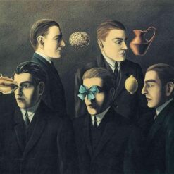 The Familiar Objects Inspired by René Magritte – 1928 Surrealist Symbolic Oil Painting, Canvas (81x116 cm)