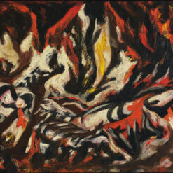 Inspired by Jackson Pollock’s The Flame – Early Abstract Expressionist Oil on Canvas (51.1 x 76.2 cm)