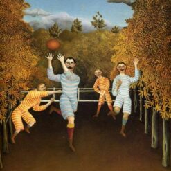 Henri Rousseau The Football Players (Soccer) – 1908 Naïve Art Oil Painting | Handmade Canvas Art, Energetic Soccer Scene