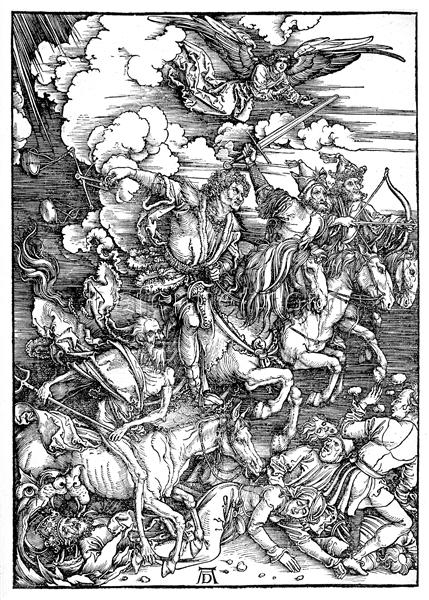 Hand-Painted Oil Painting of Albrecht Dürer ‘The Four Horsemen of the Apocalypse’ – Northern Renaissance Religious Artwork on Canvas from Dafen Village Studio