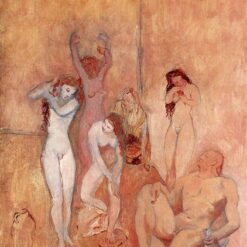 Expressionist Genre Painting Inspired by Pablo Picasso – 'The Harem' (1906) Oil on Canvas