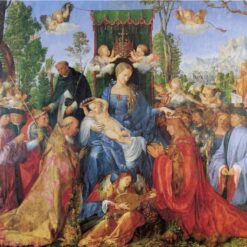 Feast of the Rosary by Albrecht Dürer - 1506 Northern Renaissance Religious Oil Painting on Panel