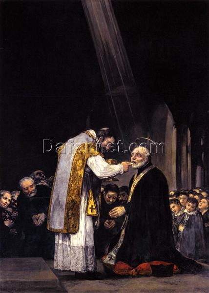 The Last Communion of St. Joseph Calasanz – 1819 Romanticism Oil Painting by Francisco Goya, Musée Bonnat