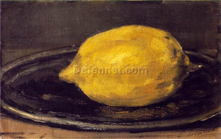 Oil Painting Inspired by Edouard Manet: The Lemon (1880) Still Life on Canvas