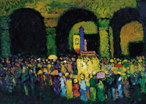 Wassily Kandinsky – The Ludwigskirche in Munich, 1908 Expressionist Cityscape Reproduction