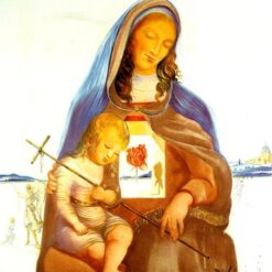 The Madonna and the Mystical Rose" Inspired by Salvador Dali – Surrealist Religious Oil Painting on Canvas