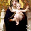 Classical Oil Reproduction of Bouguereau’s 'The Madonna of the Lilies' – Religious Masterpiece in Academic Style