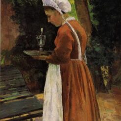 Camille Pissarro – "The Maidservant" (1875) Realist Portrait, Oil on Canvas