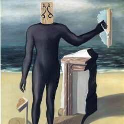 The Man of the Sea Inspired by René Magritte – 1927 Surrealist Symbolic Oil Painting, Canvas (Dimensions: Unknown)
