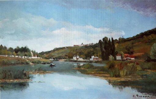 The Marne at Chennevieres” – 1864 Realist Landscape by Camille Pissarro