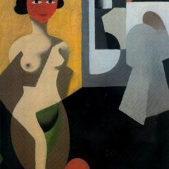 The Model Inspired by René Magritte – Early Cubist Nude Painting, 1922 Oil on Canvas (40x29 cm)