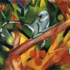 Franz Marc ‘The Monkey’ Oil Painting - Expressionist Wildlife Painting on Canvas, Fine Art Reproduction from Dafen Village Studio