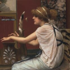 The Muse Erato at her Lyre by John William Godward | 1895 Neoclassical Oil Painting