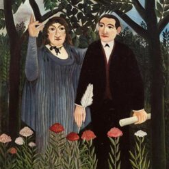 Henri Rousseau The Muse Inspiring the Poet – 1909 Naïve Art Portrait | Oil Painting of Apollinaire and Marie Laurencin | Handmade Canvas Reproduction
