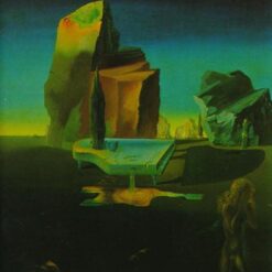 The Mysterious Source of Harmony Inspired by Salvador Dali – Surrealist Landscape Oil Painting on Canvas (1934)