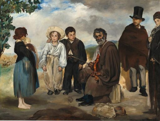 El viejo músico – Inspirado en el emblemático cuadro realista de Manet de 1862, óleo sobre lienzo