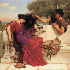 The Old, Old Story by John William Godward | 1903 Neoclassical Oil Painting