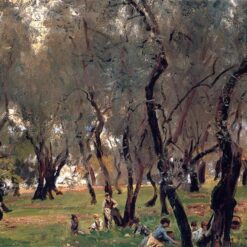 John Singer Sargent Oil Painting – The Olive Grove, c. 1908, Impressionist Landscape