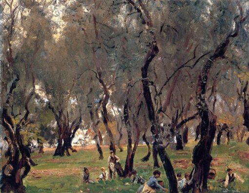 John Singer Sargent Oil Painting – The Olive Grove, c. 1908, Impressionist Landscape
