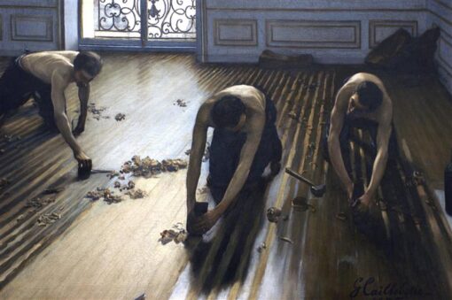 Les raboteurs de parquet de Gustave Caillebotte (1875) - Reproduction à l'huile exquise d'une peinture impressionniste de genre