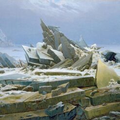 Romantic Landscape Oil Painting The Sea of Ice by Caspar David Friedrich (1823-1824) – Majestic Arctic Scene for Home and Office Decor