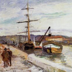 The Port of Rouen" (1883) – Urban Impressionist Art by Camille Pissarro