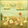 The Pretty Ships by Maurice Prendergast – Impressionist Seascape Oil Painting (c.1895 - c.1897)