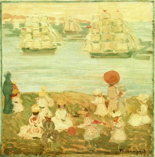 The Pretty Ships by Maurice Prendergast – Impressionist Seascape Oil Painting (c.1895 – c.1897)