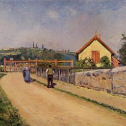 The Railroad Crossing at Les Patis" – Camille Pissarro | 1873 | Timeless Impressionist Landscape