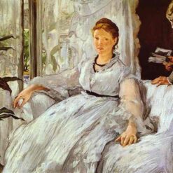 The Reading – Inspired by Edouard Manet (1869) Impressionist Genre Painting on Canvas