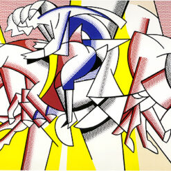 Custom Oil Painting Inspired by Roy Lichtenstein’s 'The Red Horseman' – Cubist Art on Canvas