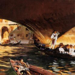 John Singer Sargent Oil Painting – The Rialto, Venice, 1909, Impressionist Cityscape